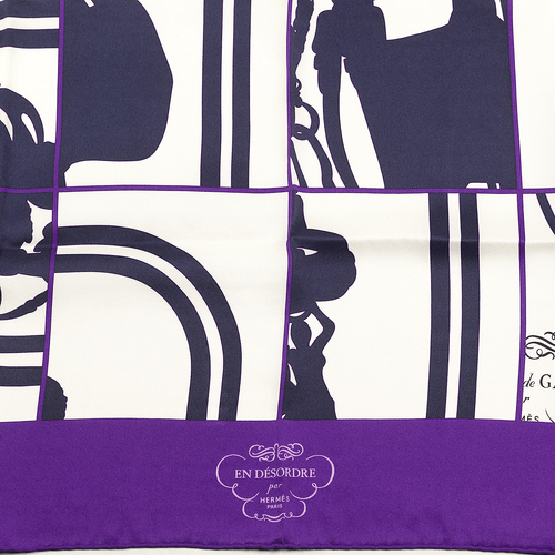 Hermes Scarf 70cm EN DESORDRE Silk Carre Foulard CYRILLE DIATKINE - Picture 6 of 7