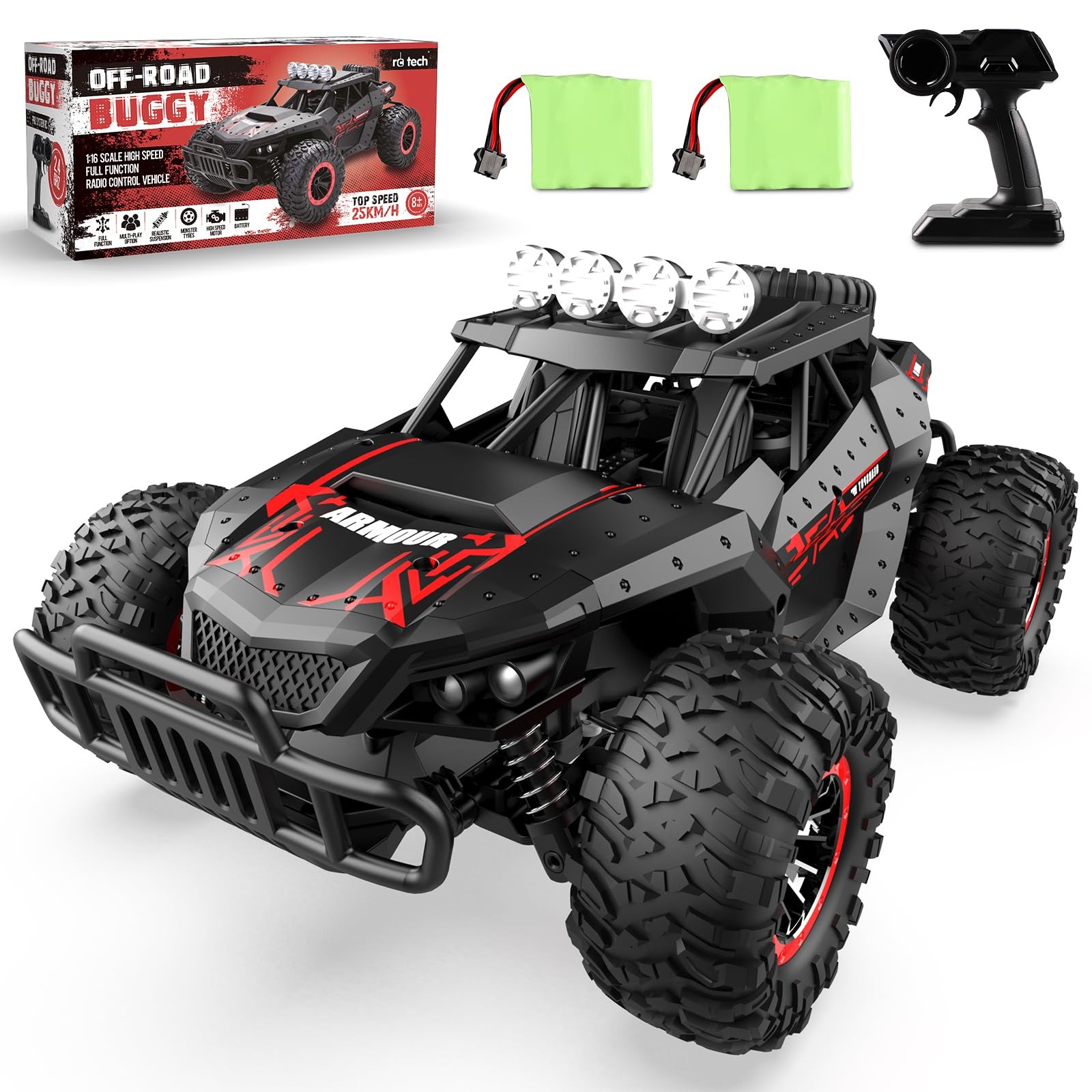 1:16 Off-road Truck 25km/h High Speed All Terrain W/ 70min Play