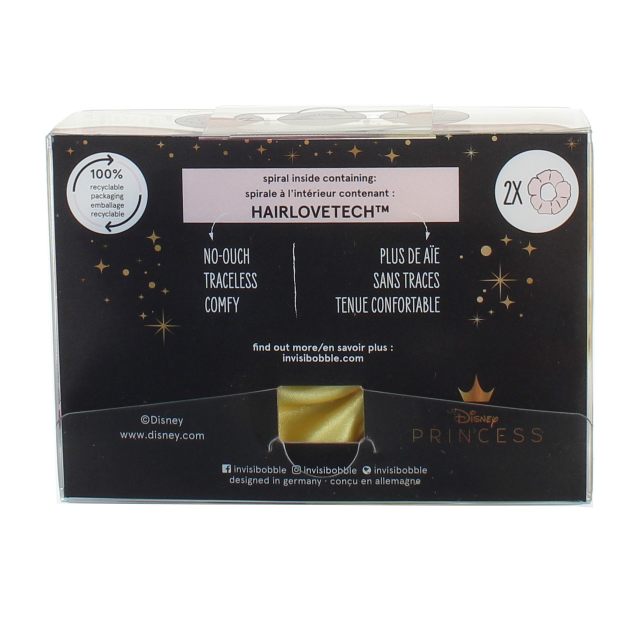 Invisibobble Disney Princess HairLoveTech Style Icon Hair Scrunchies, Belle, ...