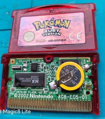 Pokemon Rubin Version Gameboy Advance Spiel Cartridge neue Batterie, gesprungene Hülle