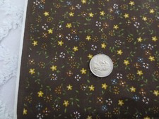 5013. TINY FLORAL on BROWN Craft, Quilting COTTON FABRIC - 44" x 5/8 yd.