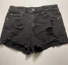 AEROPOSTALE Women s Size 4 Mom Jean Shorts Black Distressed Denim