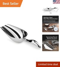 Restaurant Grade Stainless Steel Bar Ice Flour Utility Scoop, 6-Ounce