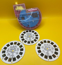 Vintage View-Master 3-D Clear-Front Viewer w/ Three Sesame Street Reels - Works 