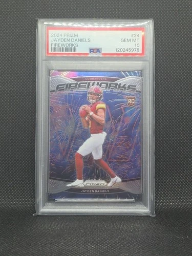 Psa 10 Prizm Jayden Daniels Fireworks RC  gem mint 10!!