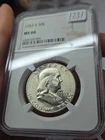 1953-S 50C Franklin Half Dollar MS66 NGC.