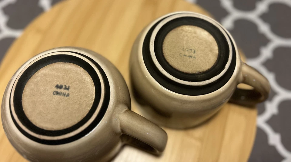 Juego de 2 tazas de sopa de té café de gran tamaño de gres marrón Sango Nova Foto 4 de 4