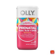 OLLY Ultra Strength Prenatal Multivitamin Softgels Folic Acid + DHA 60ct