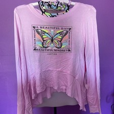 Justice 3-Piece Set Lavender Top, Sports Bra  Scrunchie Size Large Girls Outfit