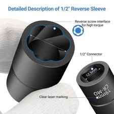 5Pcs Stripped Nut Remover Nut Extractor Socket Set 1/2'' Extraction Socket Kit