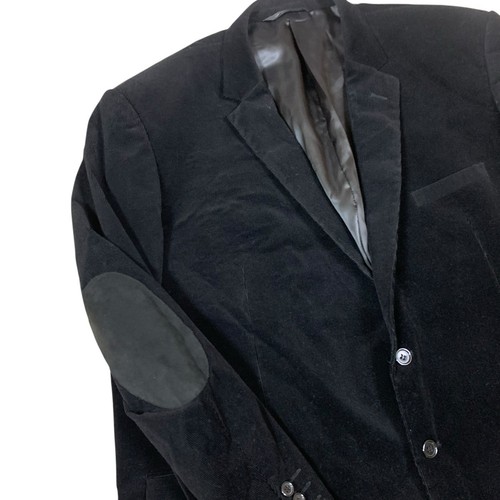 Gianni Uomo Black Velvet Blazer 52L Gold Label Super 140s Formal Dapper Luxe - Picture 2 of 6