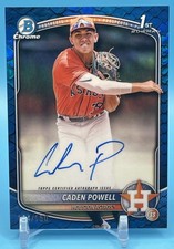 Caden Powell 2025 Bowman Chrome 1st Blue Reptilian Refractor Auto /150 #CPA-CPO