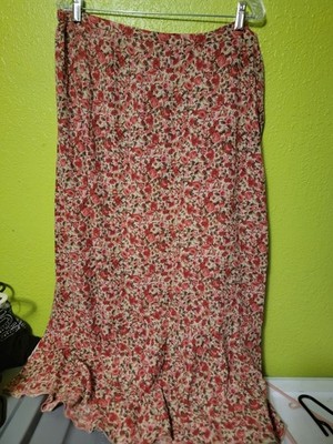 Maggie Mcnaughton Brand Vtg Y2k  Womens Skirt Red Multi Color Plus 3X