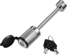 CZC AUTO Trailer Coupler Lock 1/4'' Dia, 3-3/8'' Span Tongue Silver 