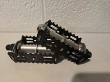 Vintage MKS Rat Trap Bicycle Pedals Black/silver 9/16" Used Good Condition