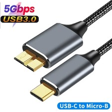 External Hard Drive Cable USB C 1.5FT, 10Gbps Micro B 3.0 to Type C Cord Wire Re