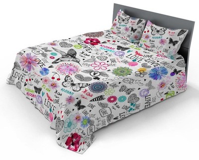 Elite Home - Set di lenzuola in morbida microfibra spazzolata, con stampa costiera, per camera da letto principale o degli ospiti, 90 g/m², king size, rosa fenicottero