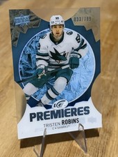Tristen Robins /799 ICE PREMIERES BLUE ROOKIE SP Insert 2023-24 UD ICE Sharks