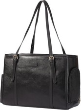 Fashion Dog Purse Pet Carrier Leather Bag for 16 "L x 7 "W x 11.5 "H, Black