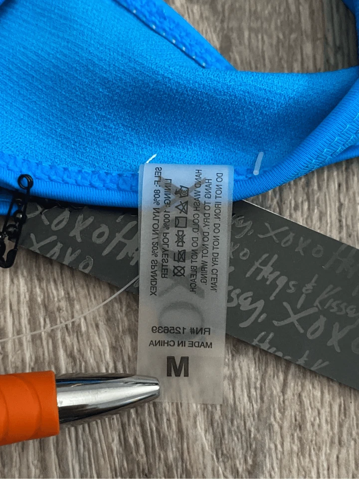 Top de natación bikini XOXO acolchado azul para mujer talla mediana nuevo con etiquetas Foto 2 de 4