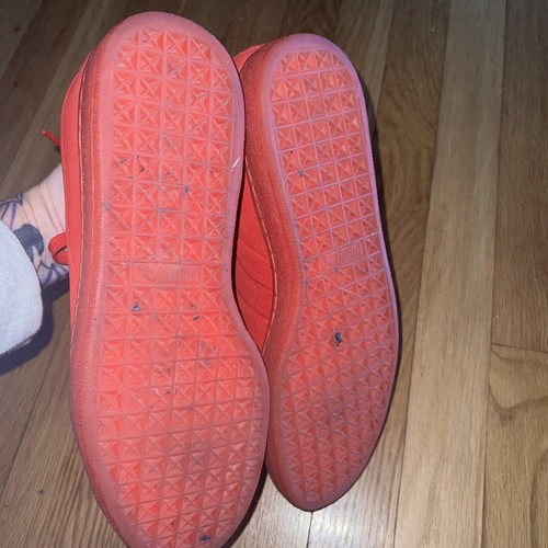 Scarpe casual Puma scamosciate gomma stringate uomo taglia 9,5 rosse sneakers ottime condizioni - Foto 4 di 10