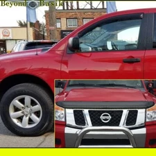 For 2004-2015 Nissan Titan Smoke FRONTS 2 Door Vent Visor Rain Guards+Bug Shield