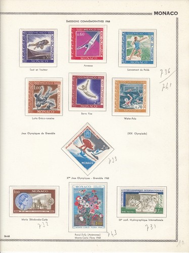TIMBRE MONACO SERIES ENTRE LES ANNEES 1963 & 1972 NEUFS * GOMME SUR CHARNIERE - Picture 12 of 24