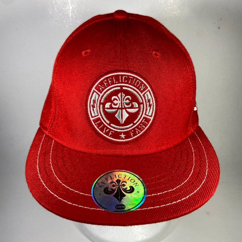 Affliction "Live Fast" Red Adjustable Snapback Ca… - image 1