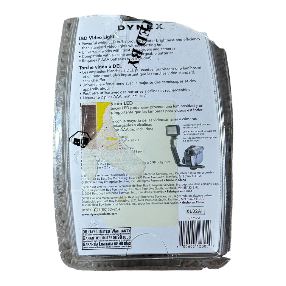 Dynex DX-VIDLT LED Video Light TESTED - Image 2 of 2