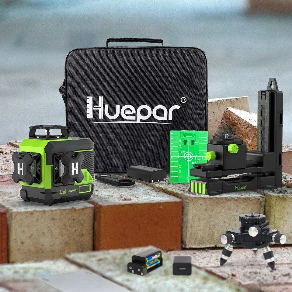 Huepar Z03CG 3D Green Beam Self-Leveling 3x360 Cross Line Laser Level - Image 2 of 4