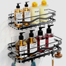2 Pack Set Shower Caddy Adhesive Shower Organizer for Bathroom Storage Kitchen
