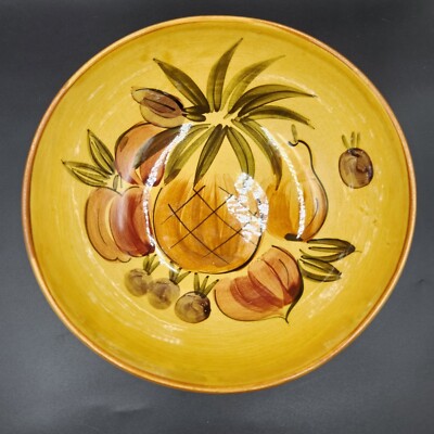 MCM  N. S. Vintage Gustin Los Angeles Pottery  Round Pineapple Salad/Fruit Bowl.