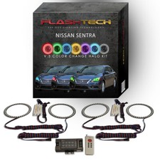 RGB Multi Color LED Halo kit with RF Remote for 13-15 Nissan Sentra Headlights
