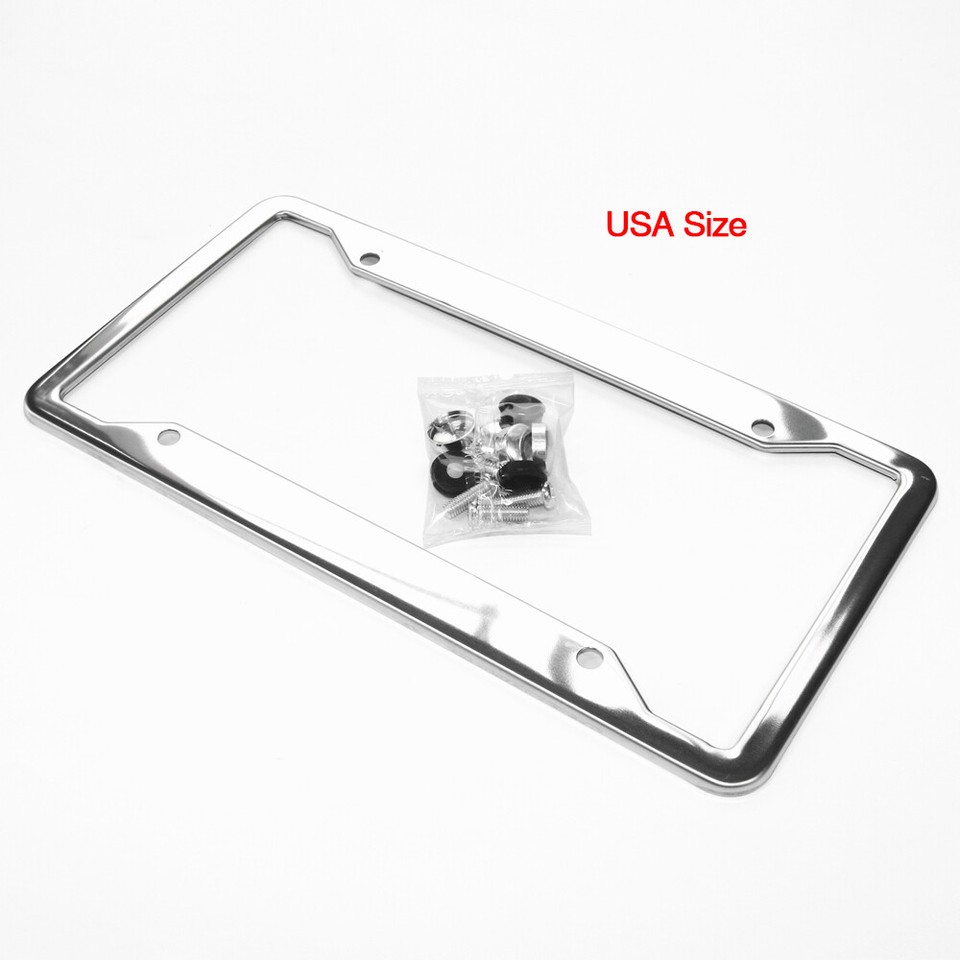 Black License Plate Frame 2X Stainless Steel License Plate Frame - Foto 3
