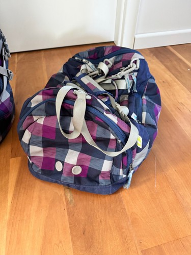Satch Pack Schulrucksack + Sporttasche karo Lila/Blau ergonomisch Rucksack - Bild 6 von 12