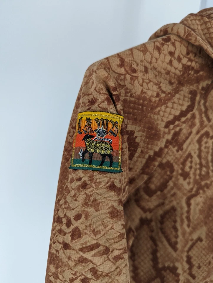 L.A.M.B. Sudadera con Capucha Gwen Stefani De Colección Y2K Piel de Serpiente Estampado de Animales Cremallera XS Harajuku Foto 4 de 4