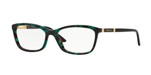 Versace Eyeglasses 3186 5076 Green Havana, Size 54-016-140  display picture 1