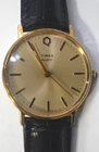 Vtg. TIMEX Q M CELL Elegant dial quartz Mens Goldtone Dress watch GUARANTEED