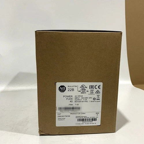 Neu versiegelt Allen Bradley 22B-D017N104 SER A PowerFlex 40 7,5 kW 10 PS Wechselstromantrieb - Bild 1 von 1