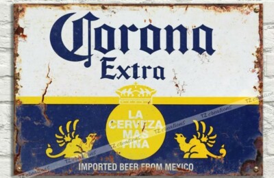 CORONA EXTRA Bier Vintage Metall Blechschild Schild Man Cave Pub Club Cafe TIKI BAR 