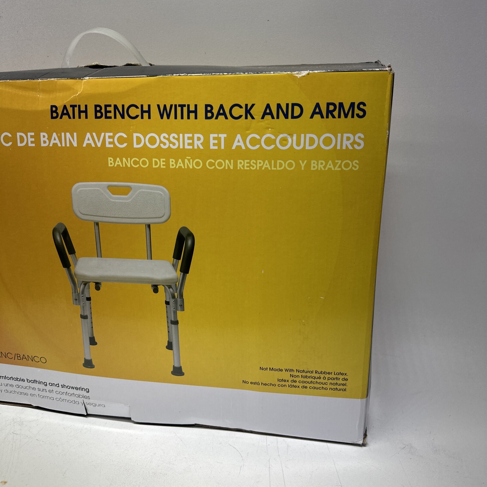 Medline Bath Bench With Back & Padded Armrests 350lbs 884389161664 eBay