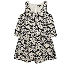 Banana Republic Black and White Layered Romper Size 12