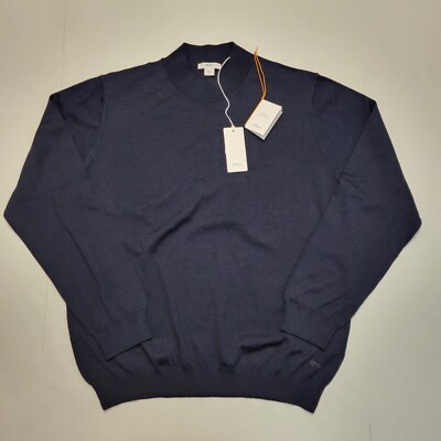 $205 New BRAX Men's Tristan Sweater 100% MERINO WOOL Navy Blue Large 52 Washable