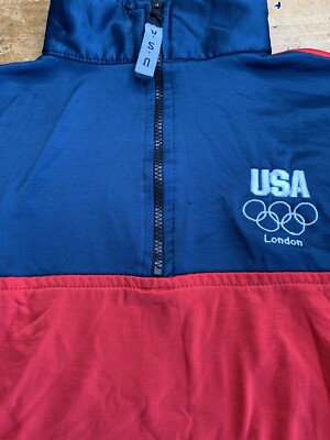 US Olympic Committee USA London 2012 SZ Large 1/4 Zip Fleece Lined Pullover B72