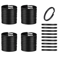 50pcs Key Ring Keychain Metal Black Round Split Key 30mm Black 30mm 50pcs