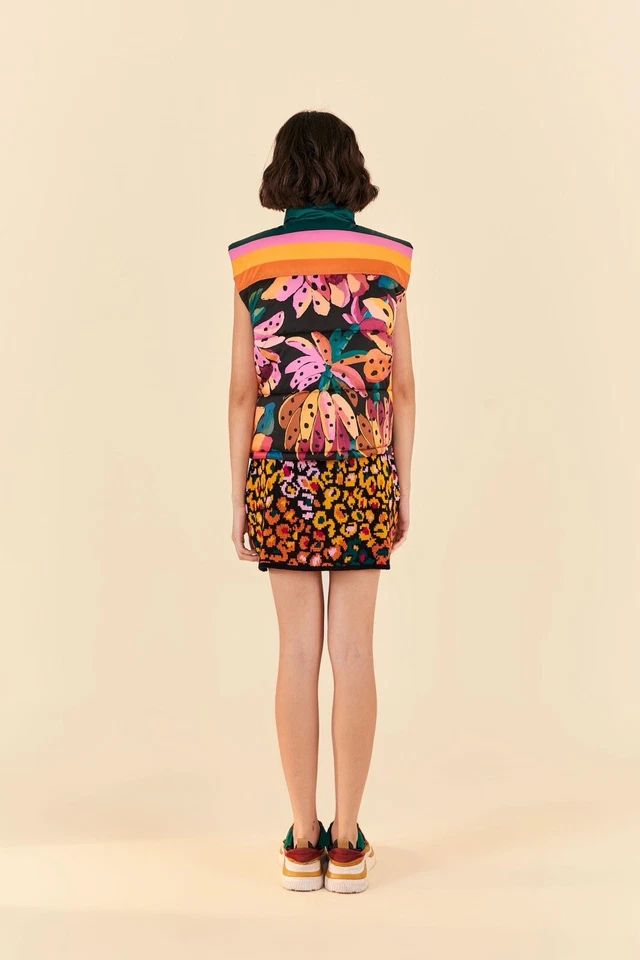 RARE Farm Rio Colorful Banana Reversible Puffer Gilet/Waistcoast - Image 3 of 4