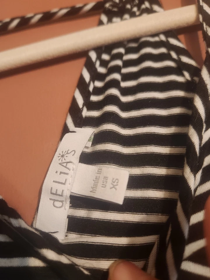 Delia's Women's Junior XS Black/White Striped Sleevless Dress - Image 4 of 4