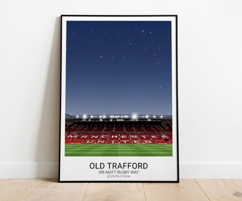 MANCHESTER UNITED  OLD TRAFFORD PRINT PHOTO POSTER SQUAD TEAM MAN UTD - Picture 1 of 5