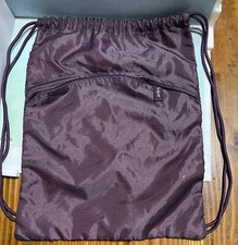 Thirty-One 31 Cinch Sac Drawstring Backpack Charcoal Swiss Dot Purple Retired