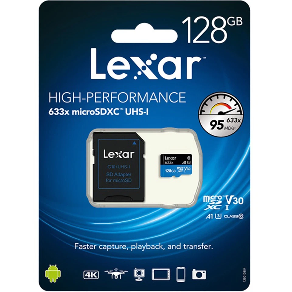 Lexar 32GB 64GB 128GB 256GB 512GB micro SD SDHC SDXC HD 4K Card Lot 100MB/s 633X - Image 3 of 4